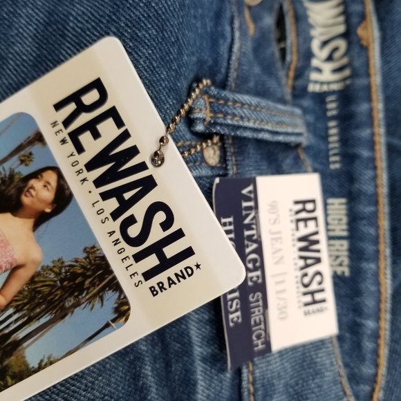 Rewash High-Rise Womans Distressed  Stretch Womans 90s Jeans Size11/30 - Picture 5 of 6